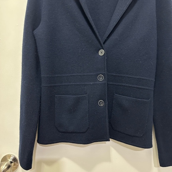 Talbots Pure Merino Wool Women's Navy Jacket Cardigan Sz M - Picture 2 of 5
